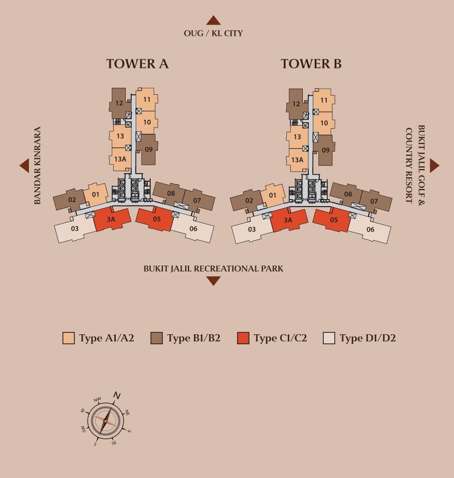 Queenswoodz Tower A and Tower B Unit Layout Plan Bukit Jalil