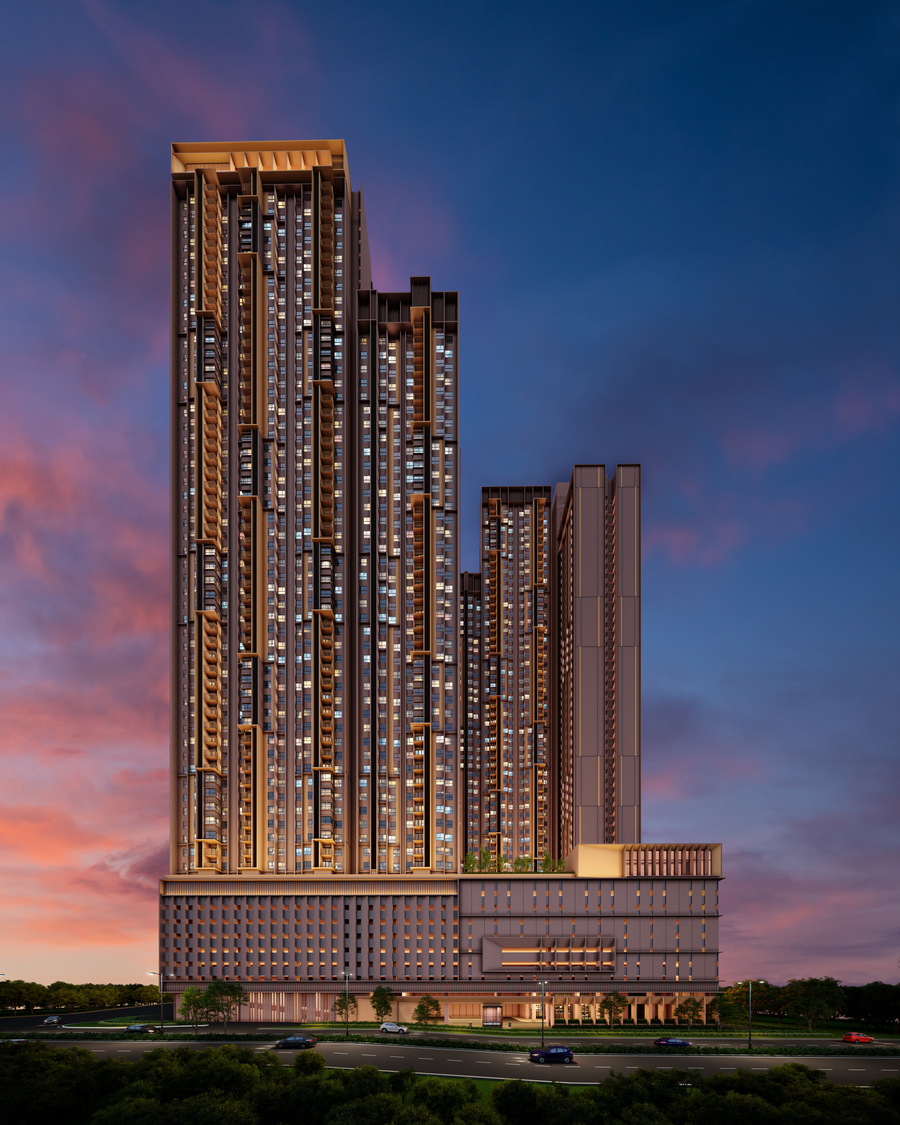 The Vividz @ Bukit Jalil by EXSIM — luxury condo facade at sunset